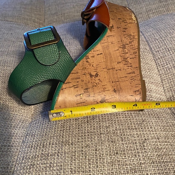 Mossimo Wedge Platform Green/Coniac Sandals Size 6 - Picture 7 of 9